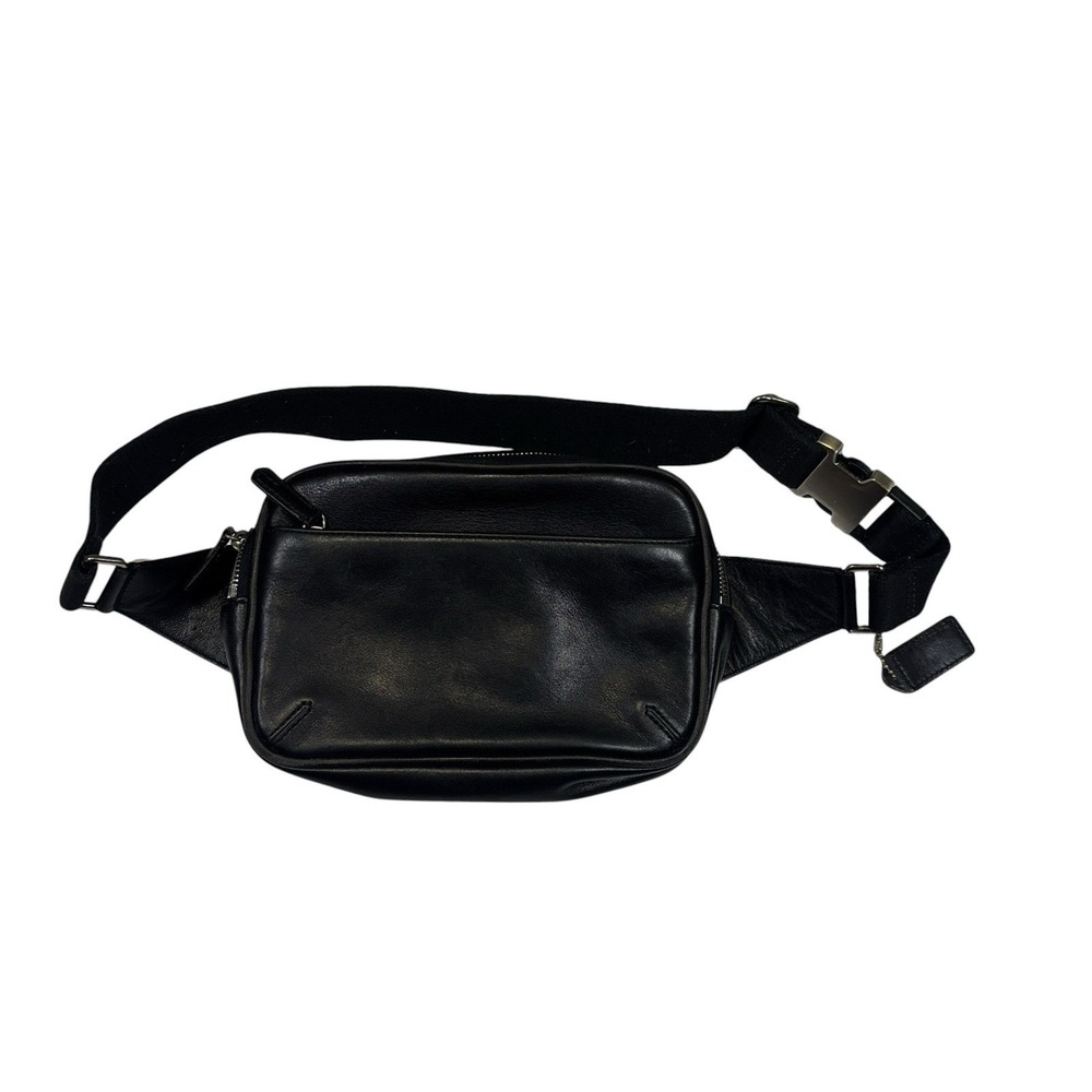 COACH Black Leather Waist Pack‎ Bag D3S-5446